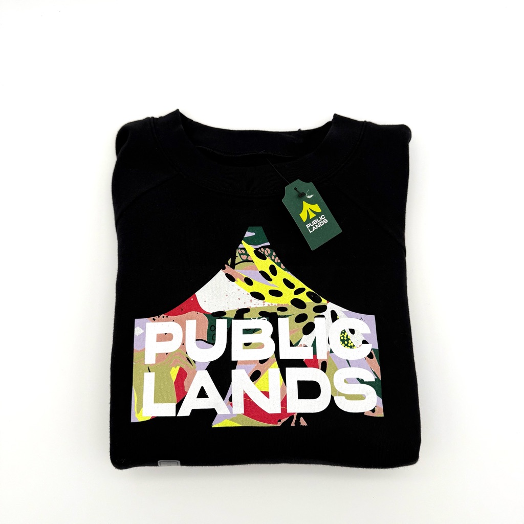Nwt New Public Lands Women's Logo Fleece Raglan Shirt Medium M Black Sweatshirt — image 5 of 6